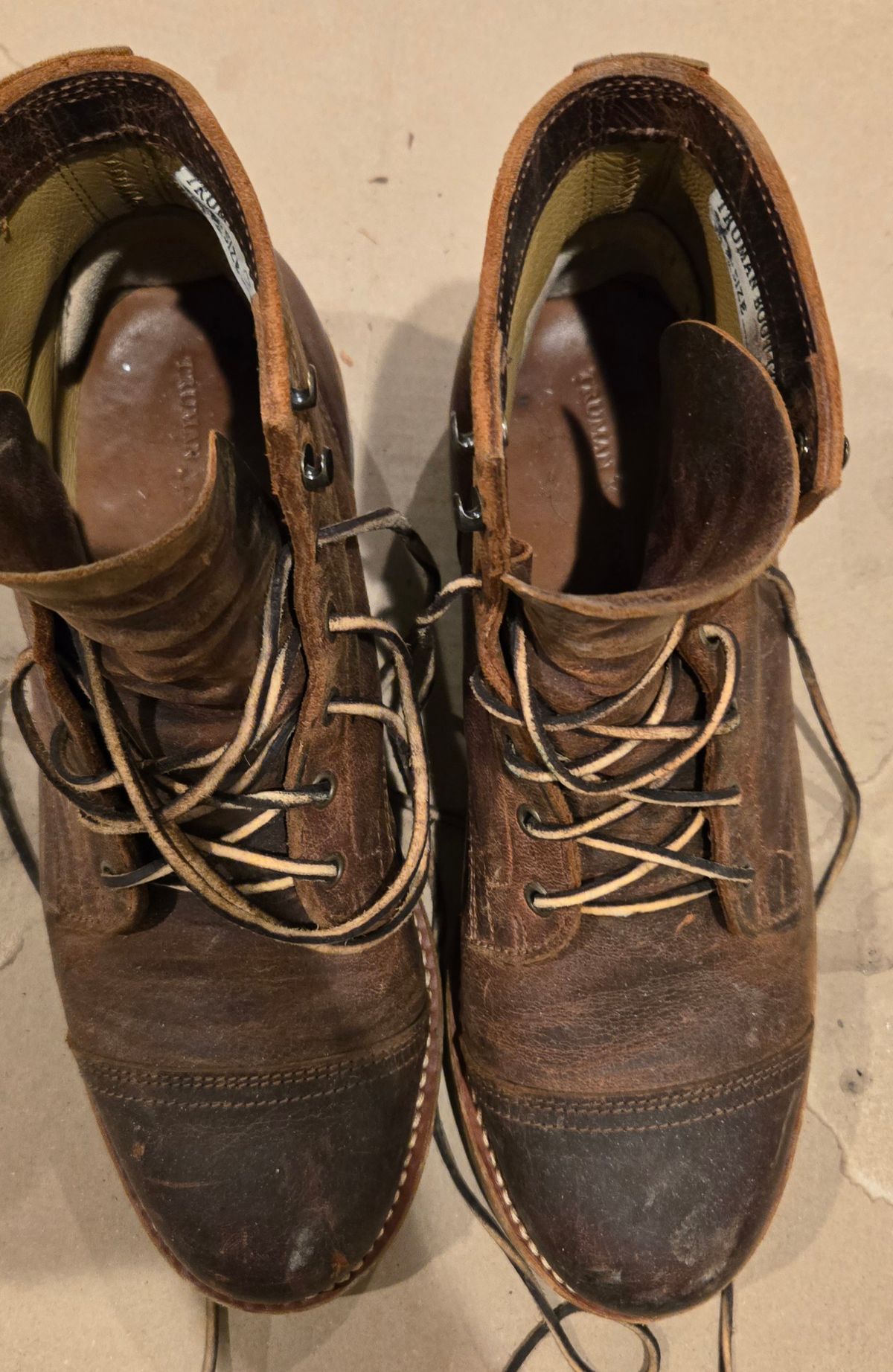 Photo by newguyhereNJ on March 5, 2025 of the Truman Cap Toe Boot in Cognac Teton Stag.