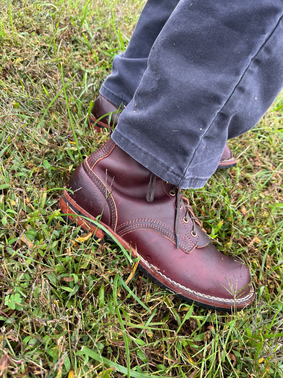 Photo by AFrat on October 12, 2025 of the Nicks MTO in Wickett & Craig Burgundy Double Stuffed.