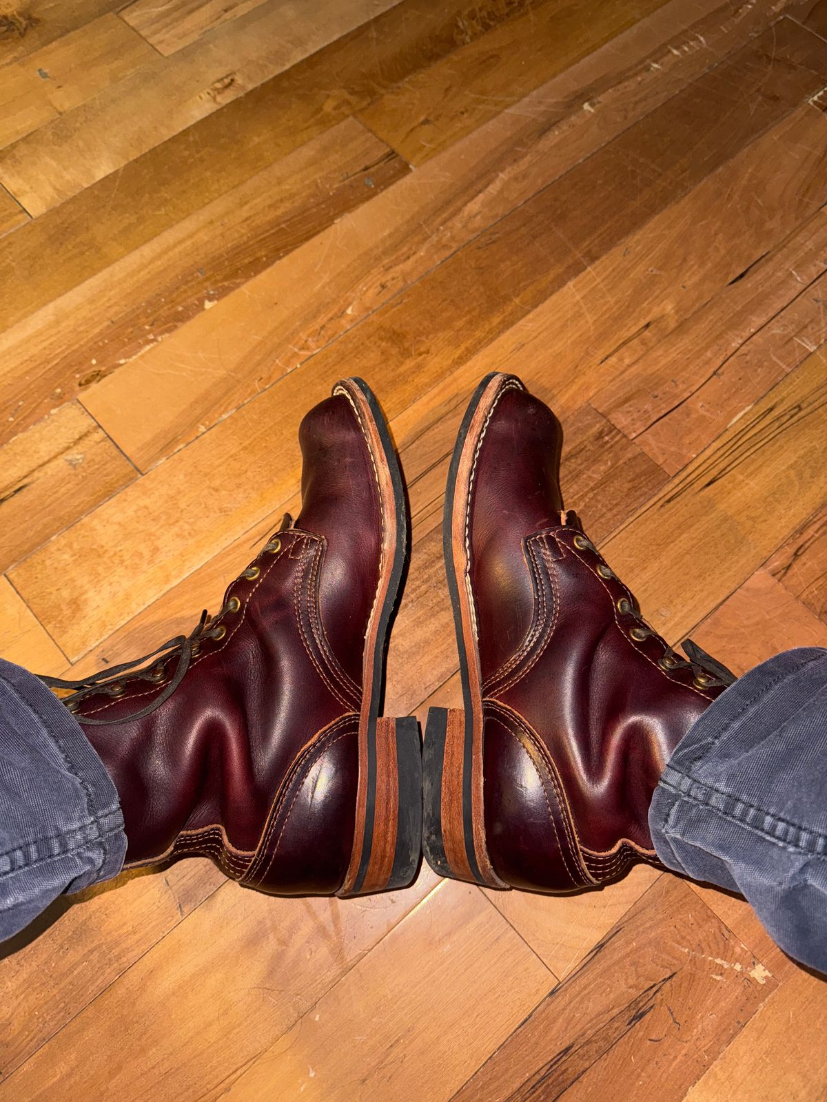 Photo by AFrat on October 12, 2025 of the Nicks MTO in Wickett & Craig Burgundy Double Stuffed.