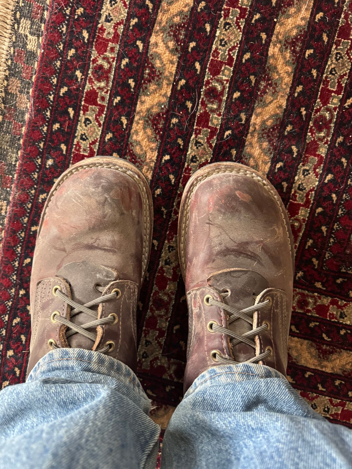 Photo by AFrat on January 24, 2026 of the Nicks MTO in Wickett & Craig Burgundy Double Stuffed.