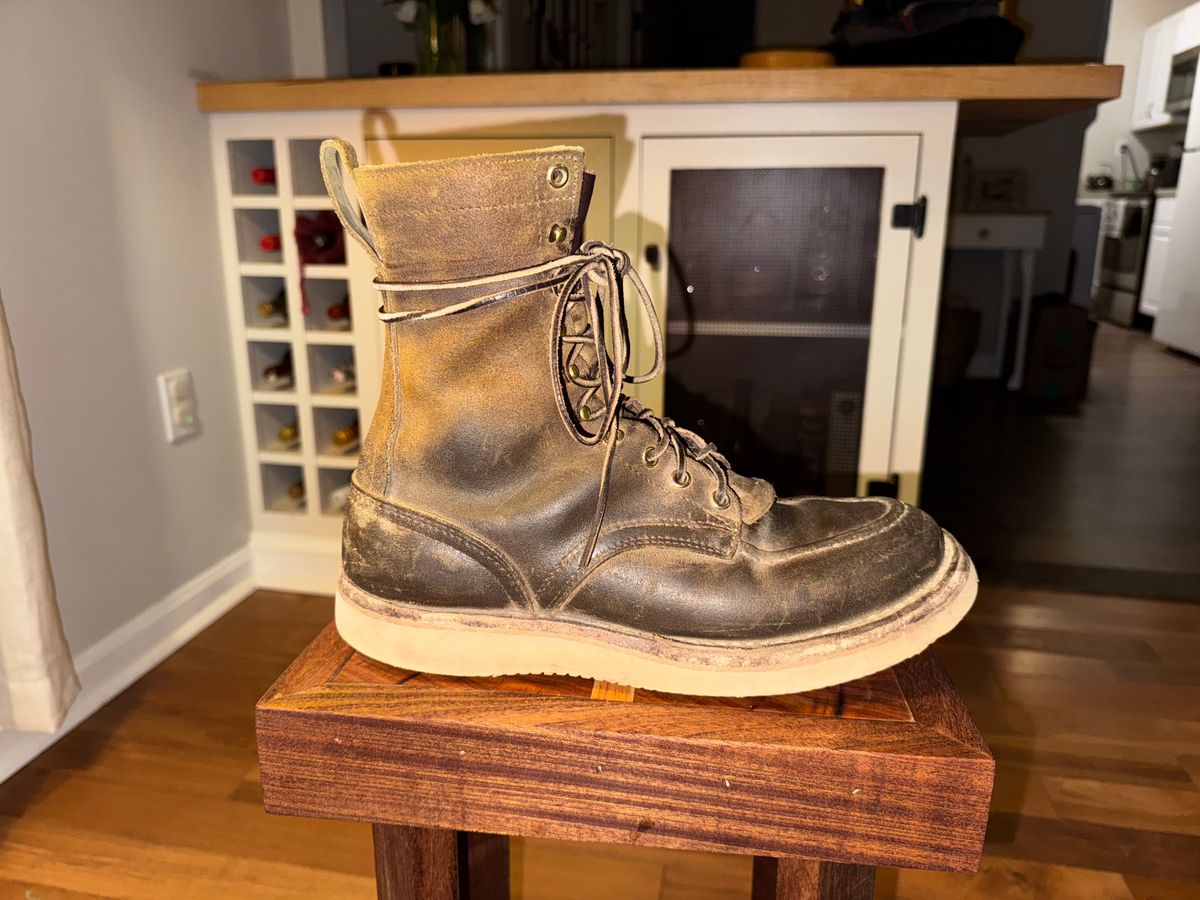 Photo by AFrat on February 21, 2025 of the Nicks Moc Toe in Tasman Leather Group Coyote Roughout.