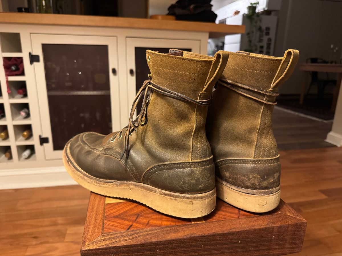 Photo by AFrat on February 21, 2025 of the Nicks Moc Toe in Tasman Leather Group Coyote Roughout.