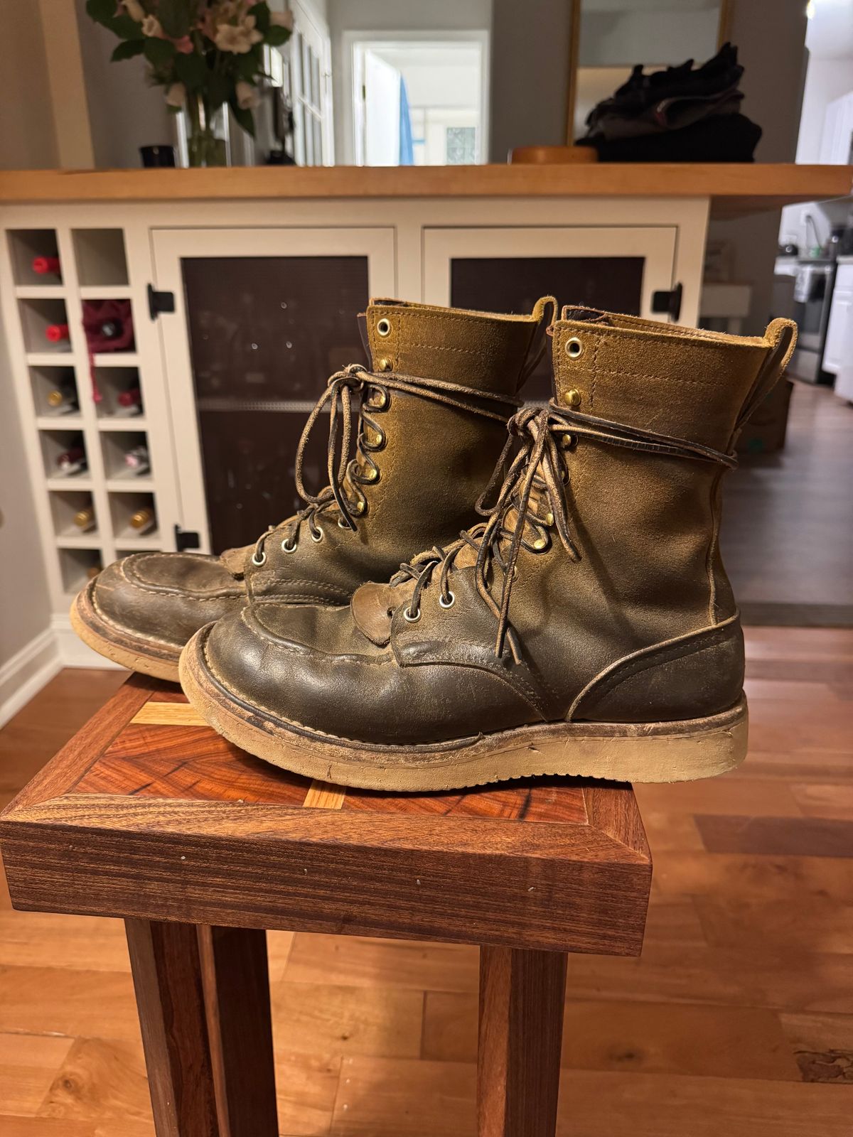 Photo by AFrat on February 21, 2025 of the Nicks Moc Toe in Tasman Leather Group Coyote Roughout.