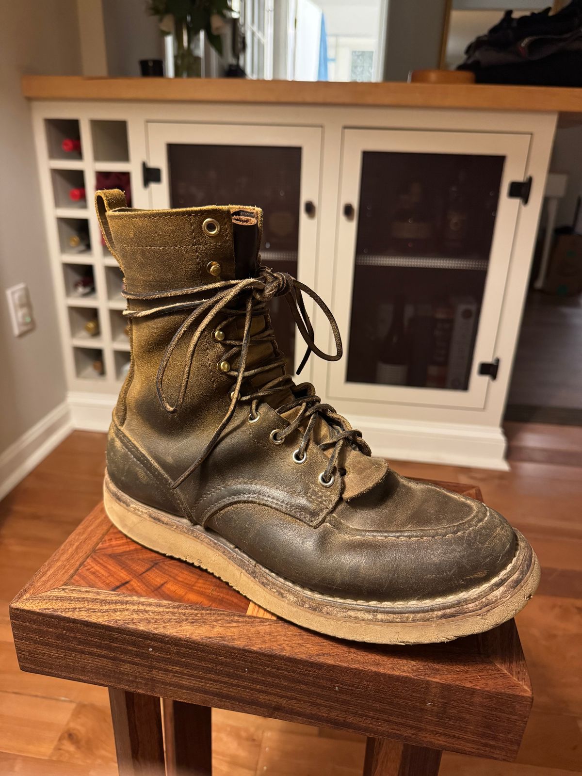 Photo by AFrat on February 21, 2025 of the Nicks Moc Toe in Tasman Leather Group Coyote Roughout.