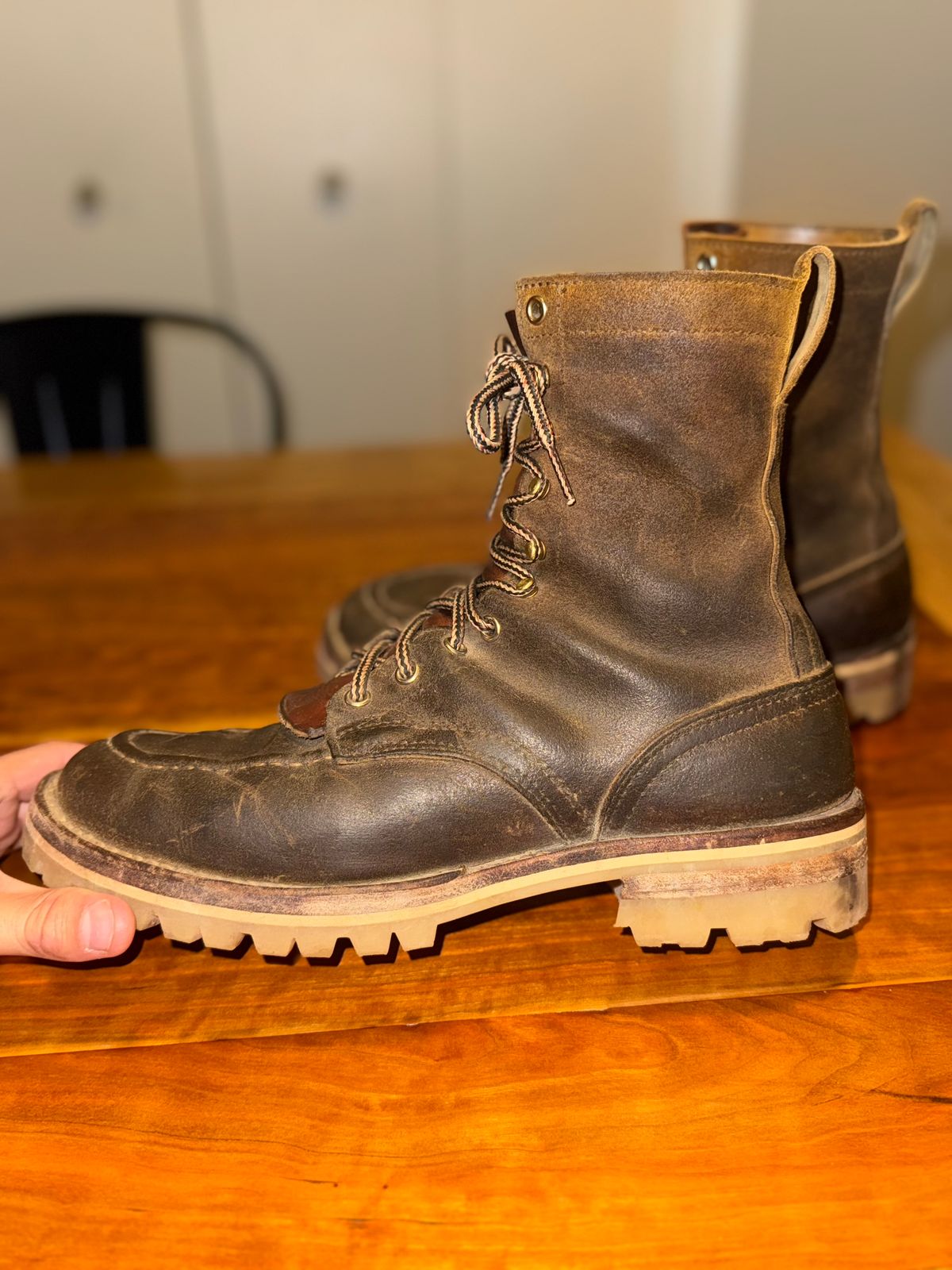 Photo by AFrat on October 6, 2025 of the Nicks Moc Toe in Tasman Leather Group Coyote Roughout.
