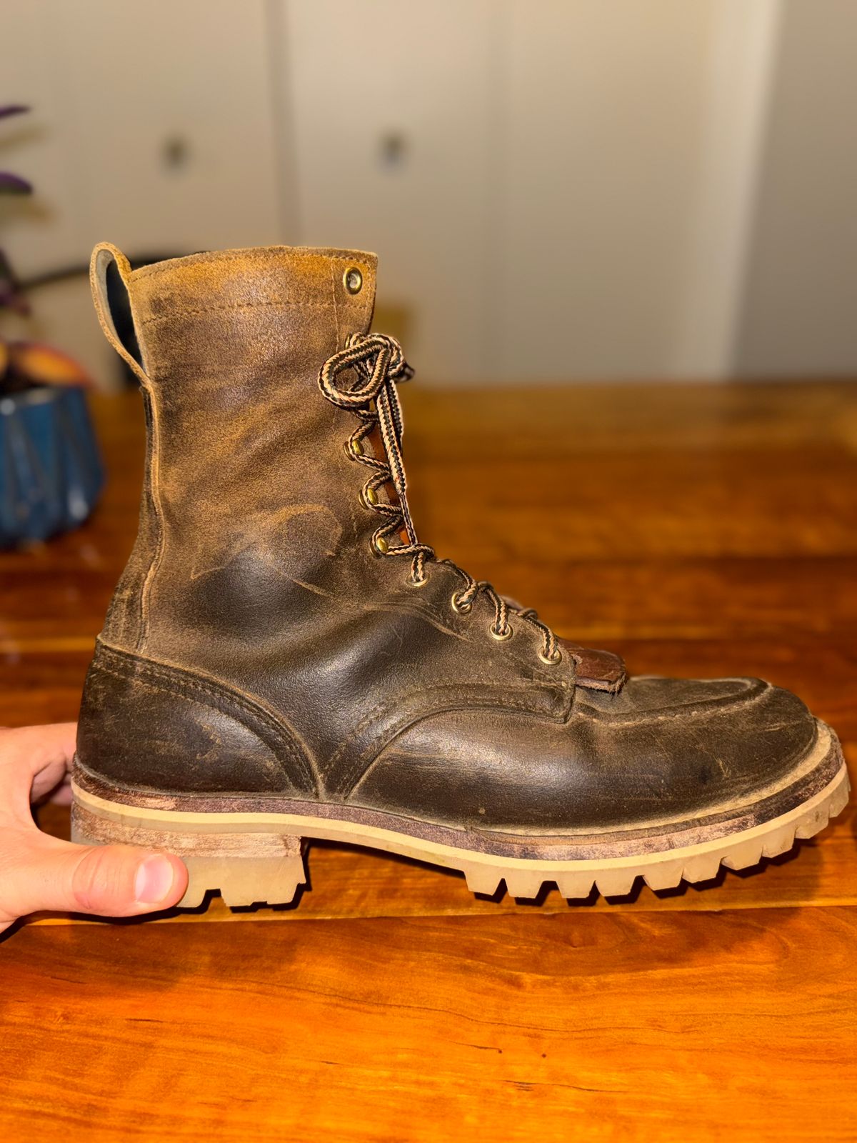 Photo by AFrat on October 6, 2025 of the Nicks Moc Toe in Tasman Leather Group Coyote Roughout.