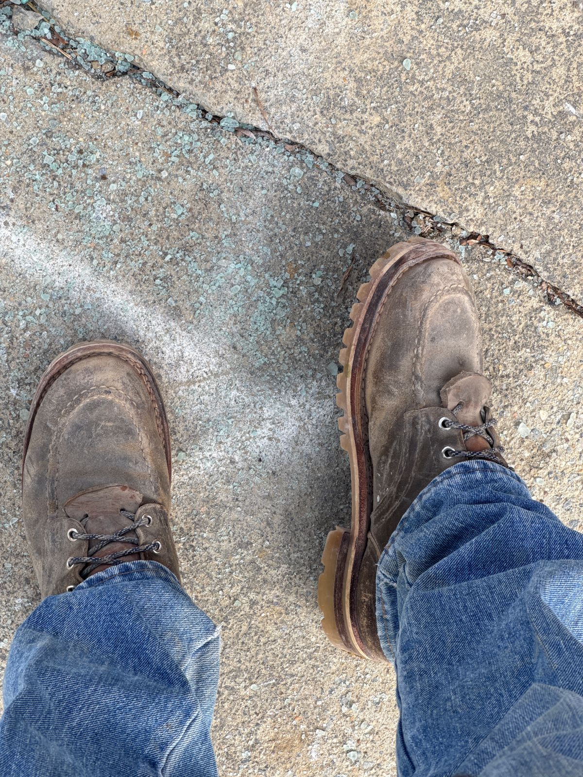 Photo by AFrat on December 12, 2025 of the Nicks Moc Toe in Tasman Leather Group Coyote Roughout.
