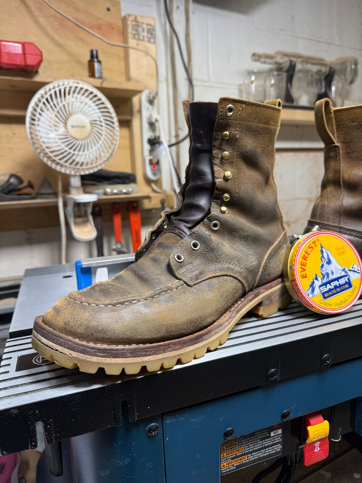 Photo by AFrat on January 4, 2026 of the Nicks Moc Toe in Tasman Leather Group Coyote Roughout.