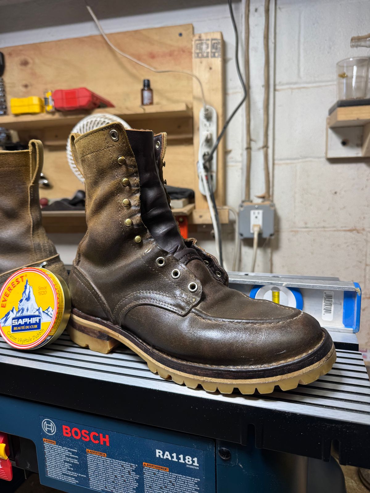 Photo by AFrat on January 4, 2026 of the Nicks Moc Toe in Tasman Leather Group Coyote Roughout.