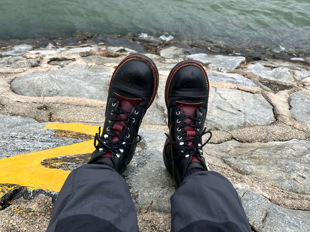 Photo by leeharker1813 on December 24, 2024 of the Red Wing Iron Ranger in S.B. Foot Black Harness.