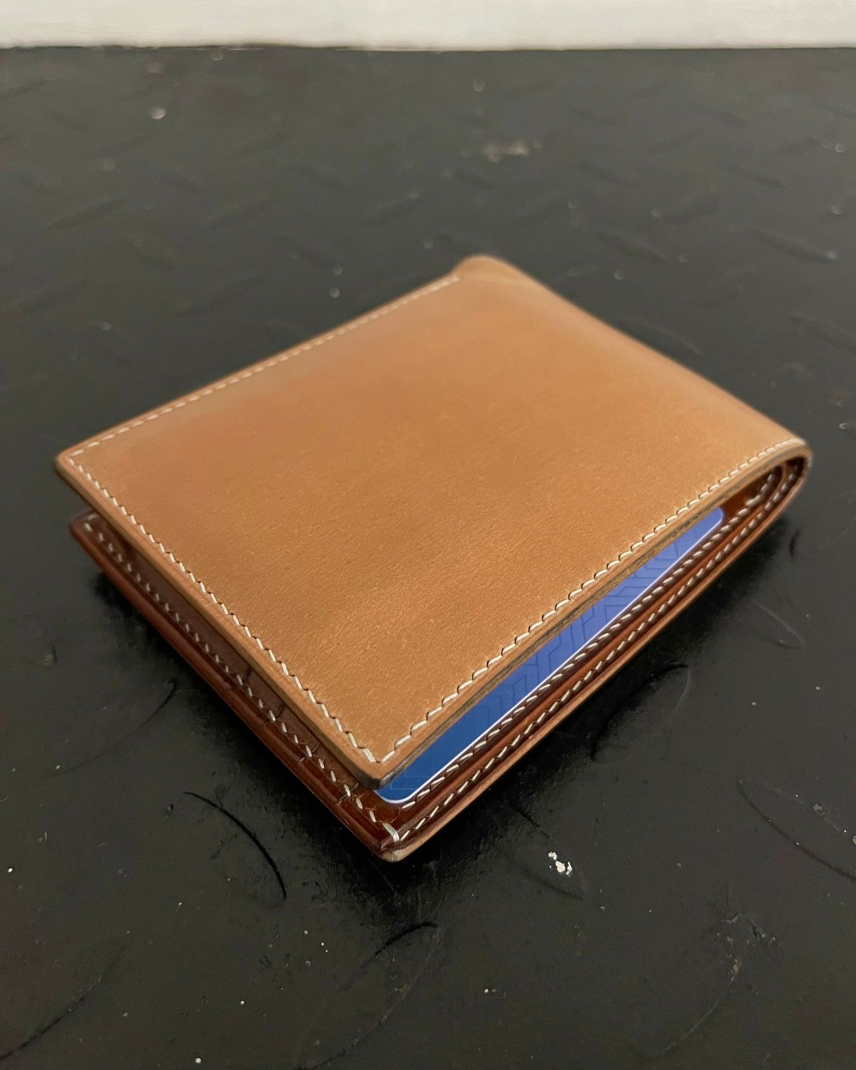 Photo by arnldkt on November 1, 2025 of the GitsiRosdiani Bifold Wallet in Shinki Natural Shell Cordovan & Conceria Walpier Brown Buttero.