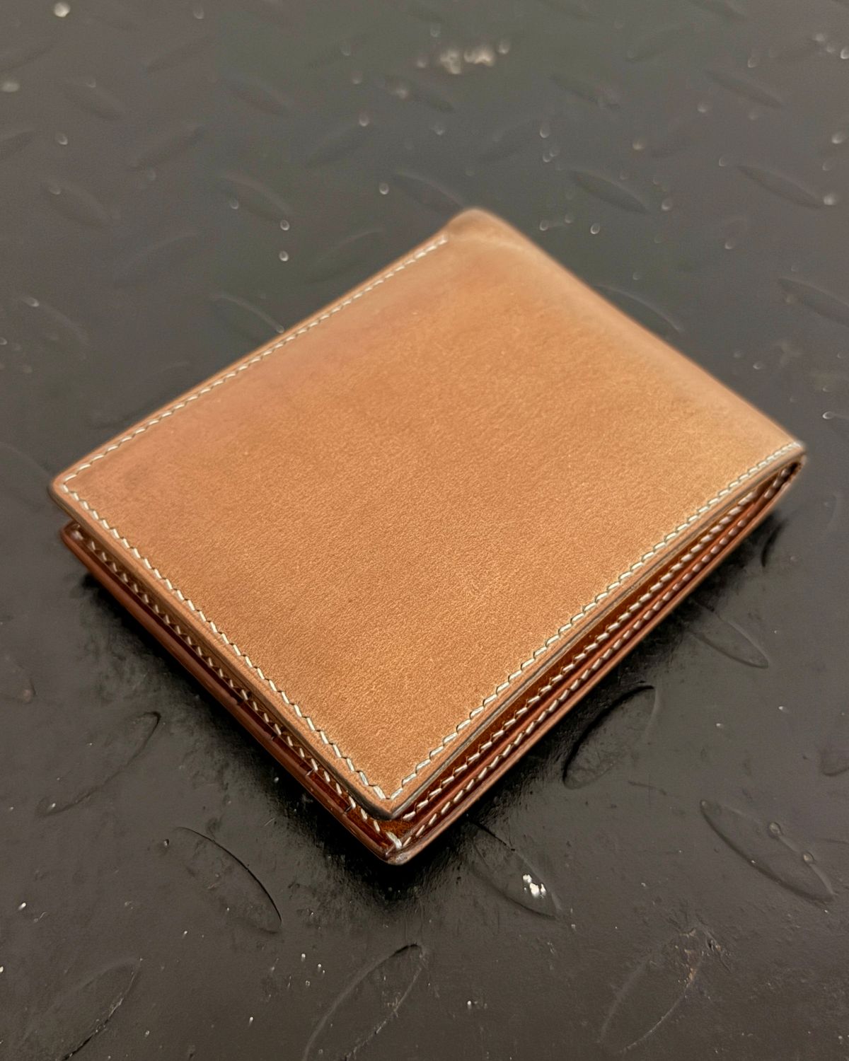 Photo by arnolddkoot on March 1, 2026 of the GitsiRosdiani Bifold Wallet in Shinki Natural Shell Cordovan & Conceria Walpier Brown Buttero.