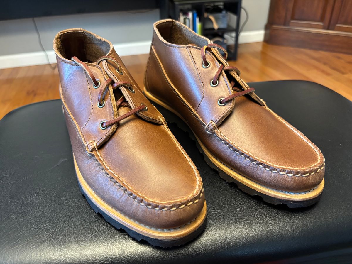 Photo by namawalla on July 29, 2025 of the Rancourt & Co. Acadia Chukka Redux in Horween Natural Chromexcel.