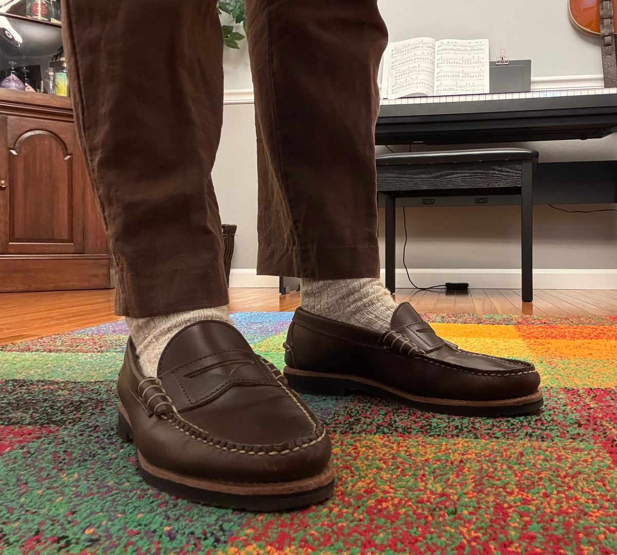 Photo by namawalla on August 21, 2025 of the Rancourt & Co. Beefroll Penny Loafers in Horween Carolina Brown Chromexcel.