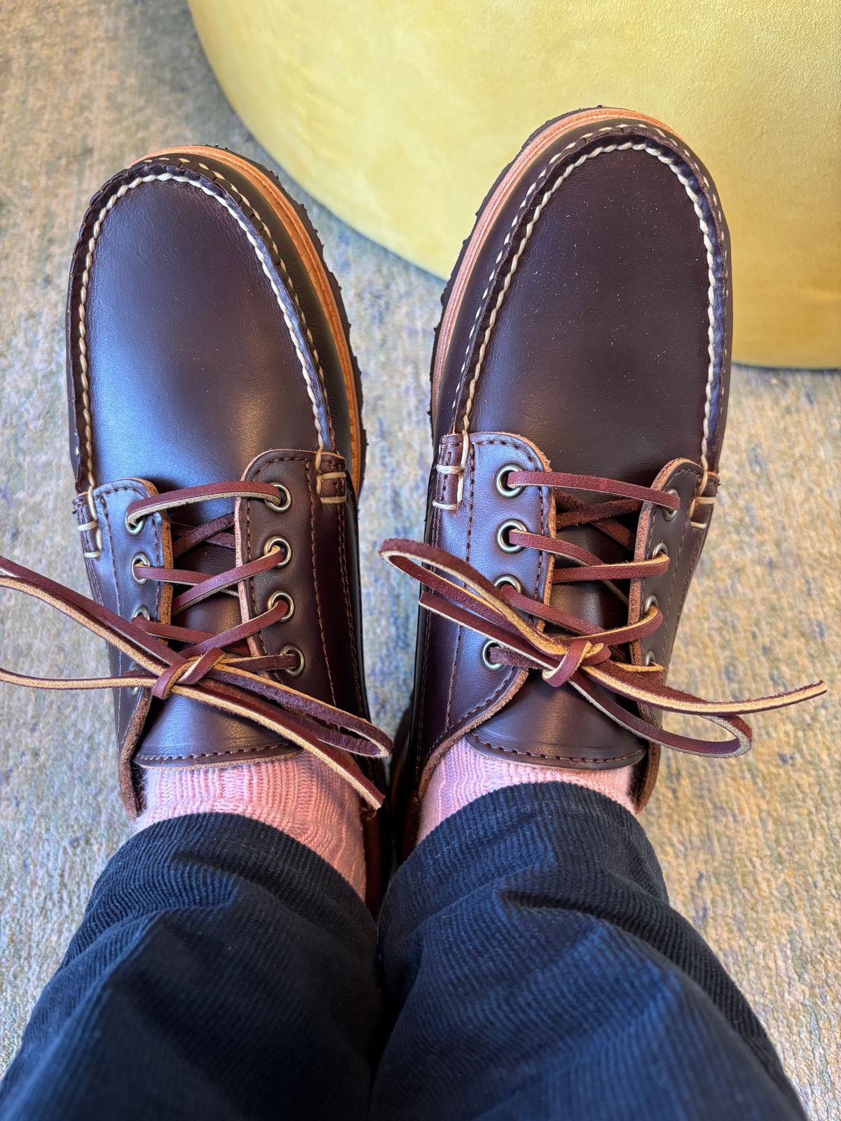 Photo by namawalla on March 28, 2026 of the Rancourt & Co. Baxter Ranger Moc in Horween Brown Chromexcel.