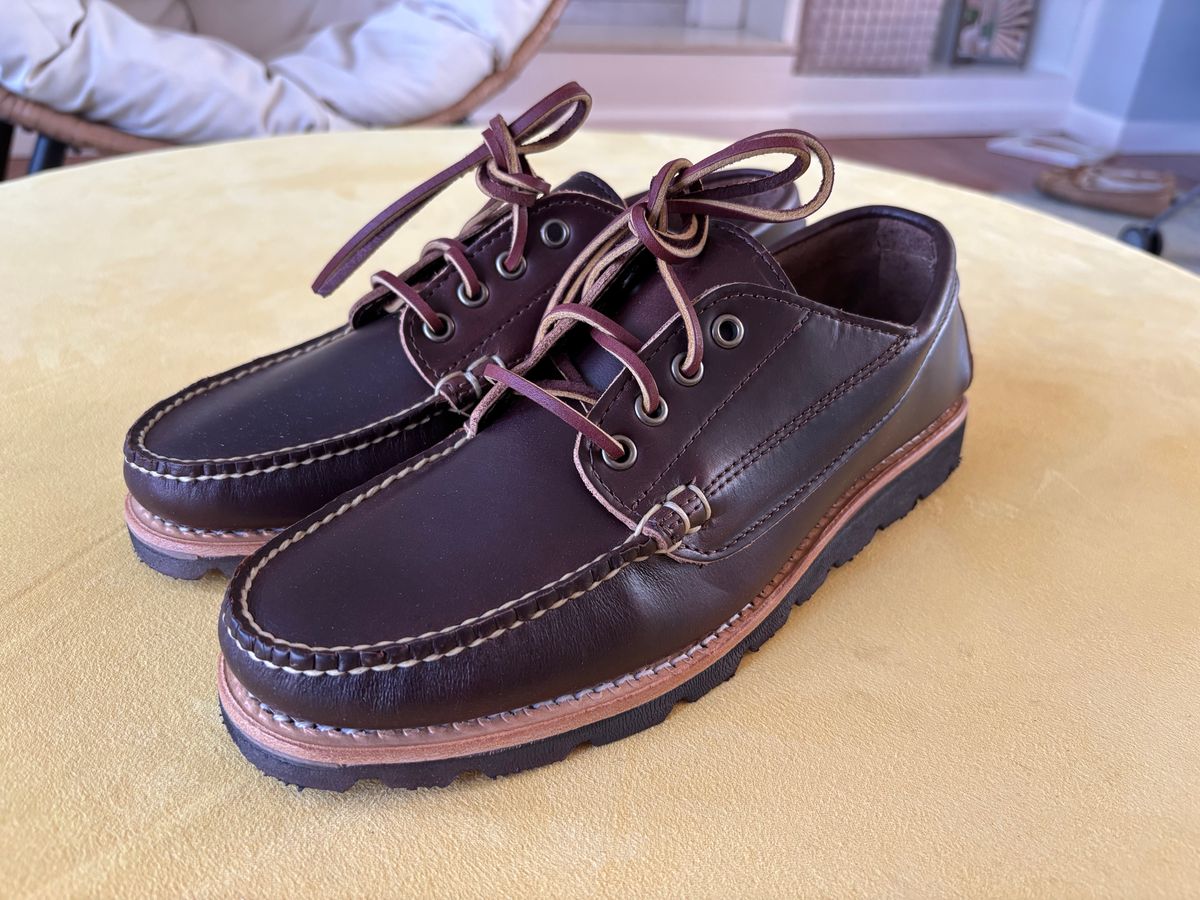 Photo by namawalla on March 28, 2026 of the Rancourt & Co. Baxter Ranger Moc in Horween Brown Chromexcel.