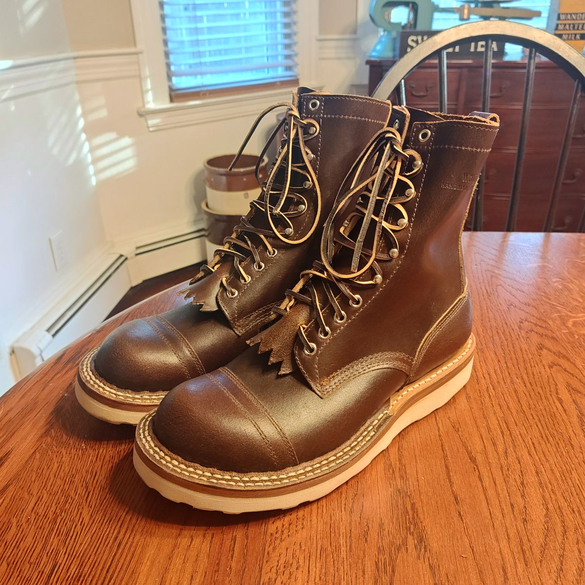 Photo by Spo1800 on October 2, 2025 of the White's Bounty Hunter in Horween Cinnamon Waxed Flesh.