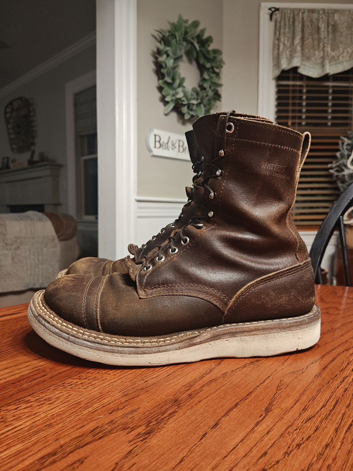 Photo by Spo1800 on December 6, 2025 of the White's Bounty Hunter in Horween Cinnamon Waxed Flesh.