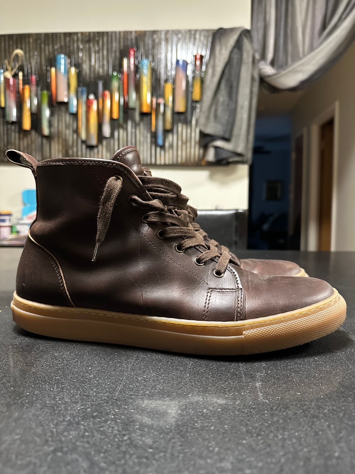 Photo by Rick11 on October 26, 2024 of the Goral Smugs in Horween Brown Chromexcel.