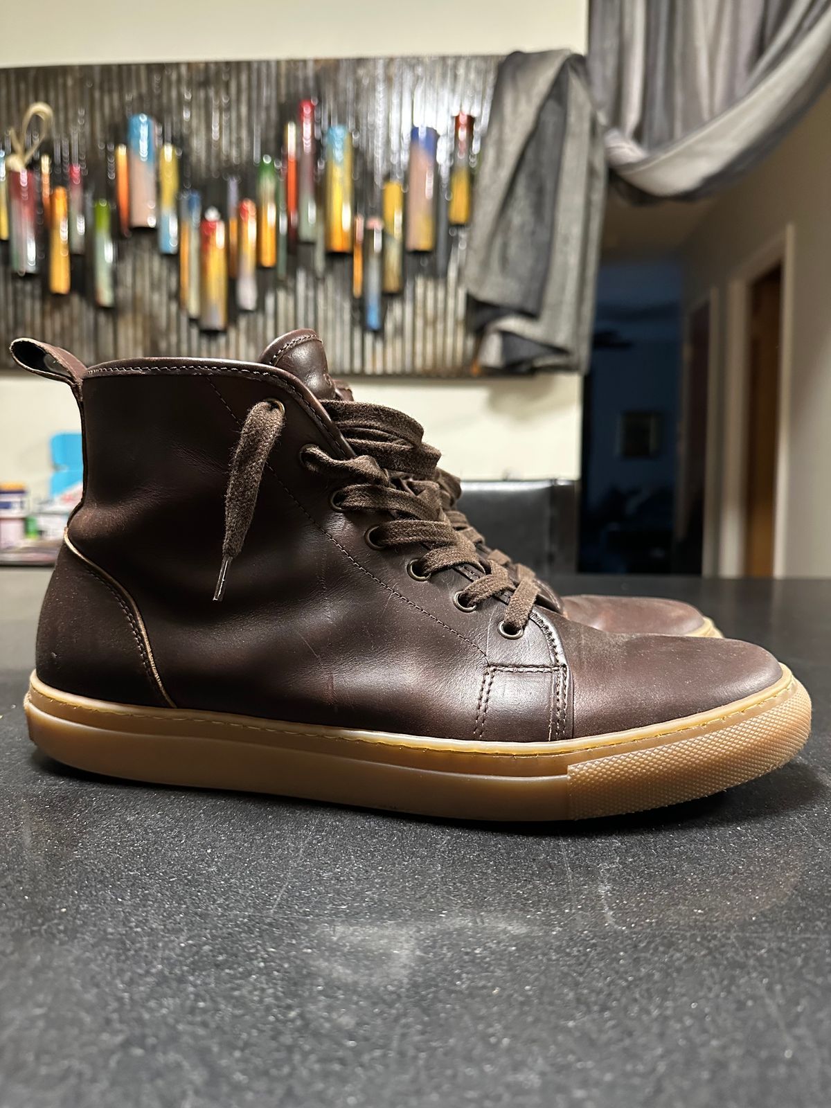 Photo by Rick11 on October 26, 2024 of the Goral Smugs in Horween Brown Chromexcel.
