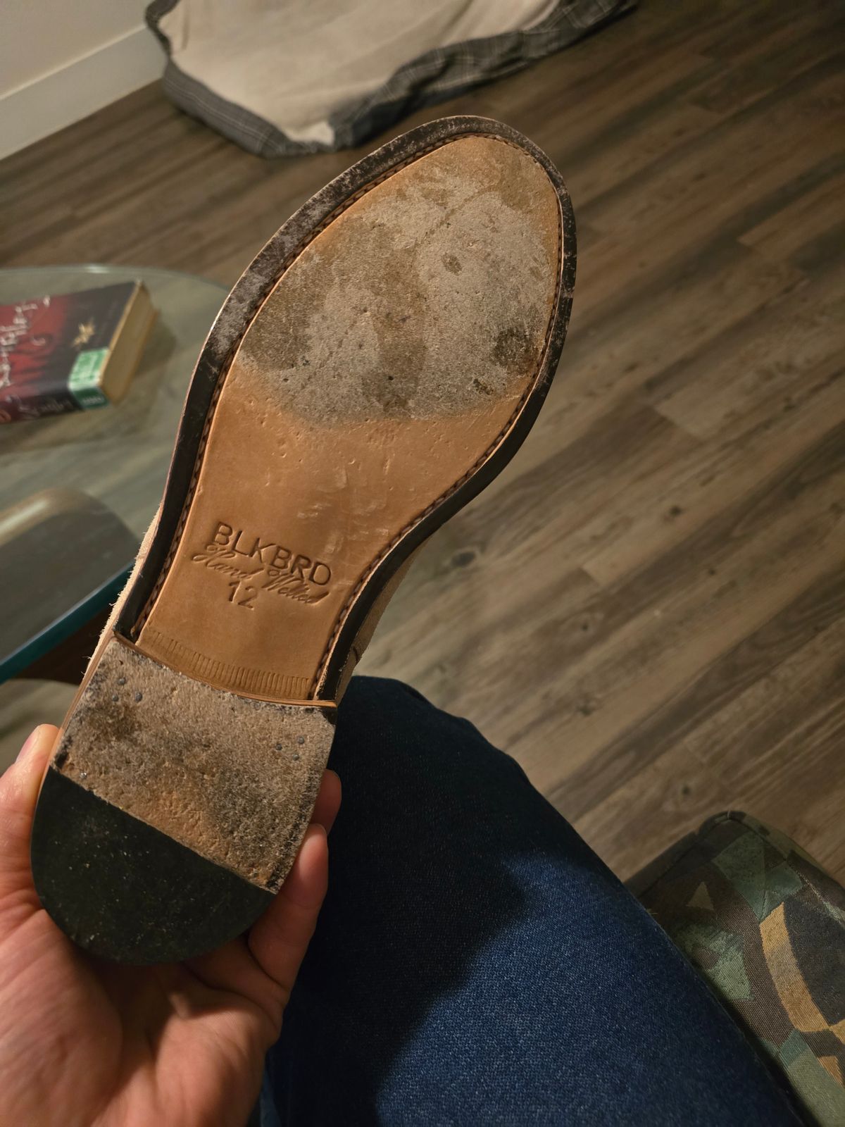 Photo by Bobwoobe on January 9, 2026 of the Blkbrd Shoemaker Umaid Jodhpur Boot in Natural Ruffout.