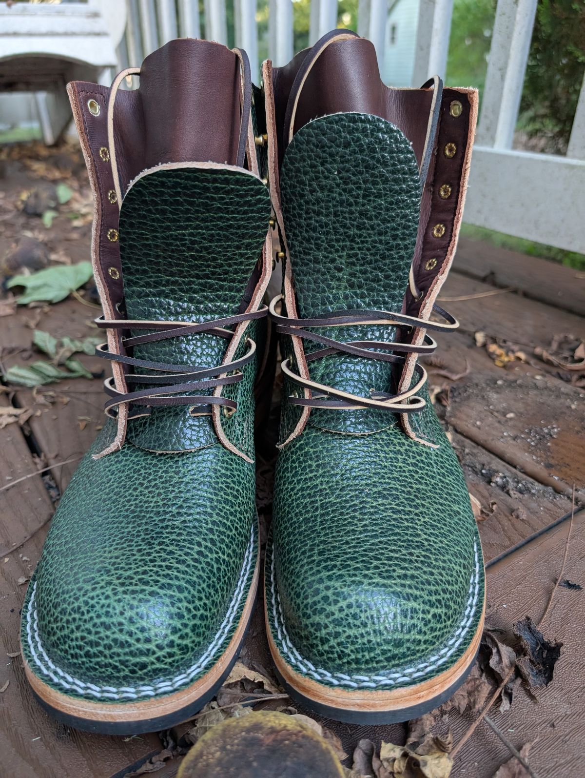 Photo by thetable123 on October 4, 2025 of the Nicks MTO in Horween Yellowstone Greener Pastures.