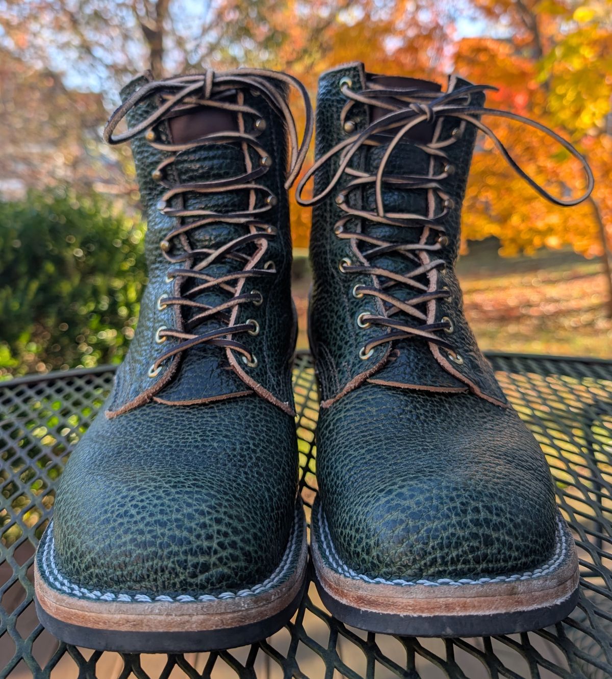 Photo by thetable123 on November 5, 2025 of the Nicks MTO in Horween Yellowstone Greener Pastures.