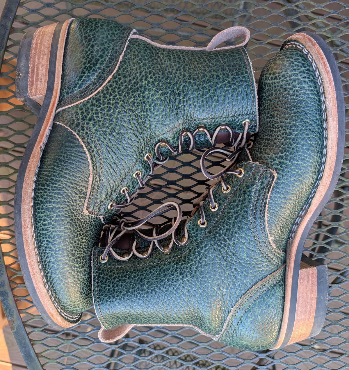 Photo by thetable123 on November 5, 2025 of the Nicks MTO in Horween Yellowstone Greener Pastures.