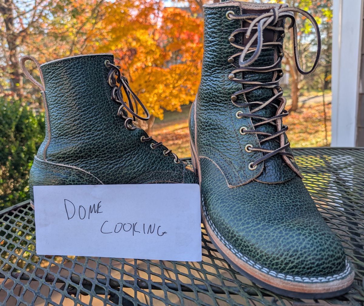 Photo by thetable123 on November 5, 2025 of the Nicks MTO in Horween Yellowstone Greener Pastures.