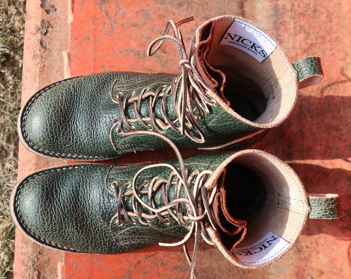 Photo by thetable123 on January 5, 2026 of the Nicks MTO in Horween Yellowstone Greener Pastures.