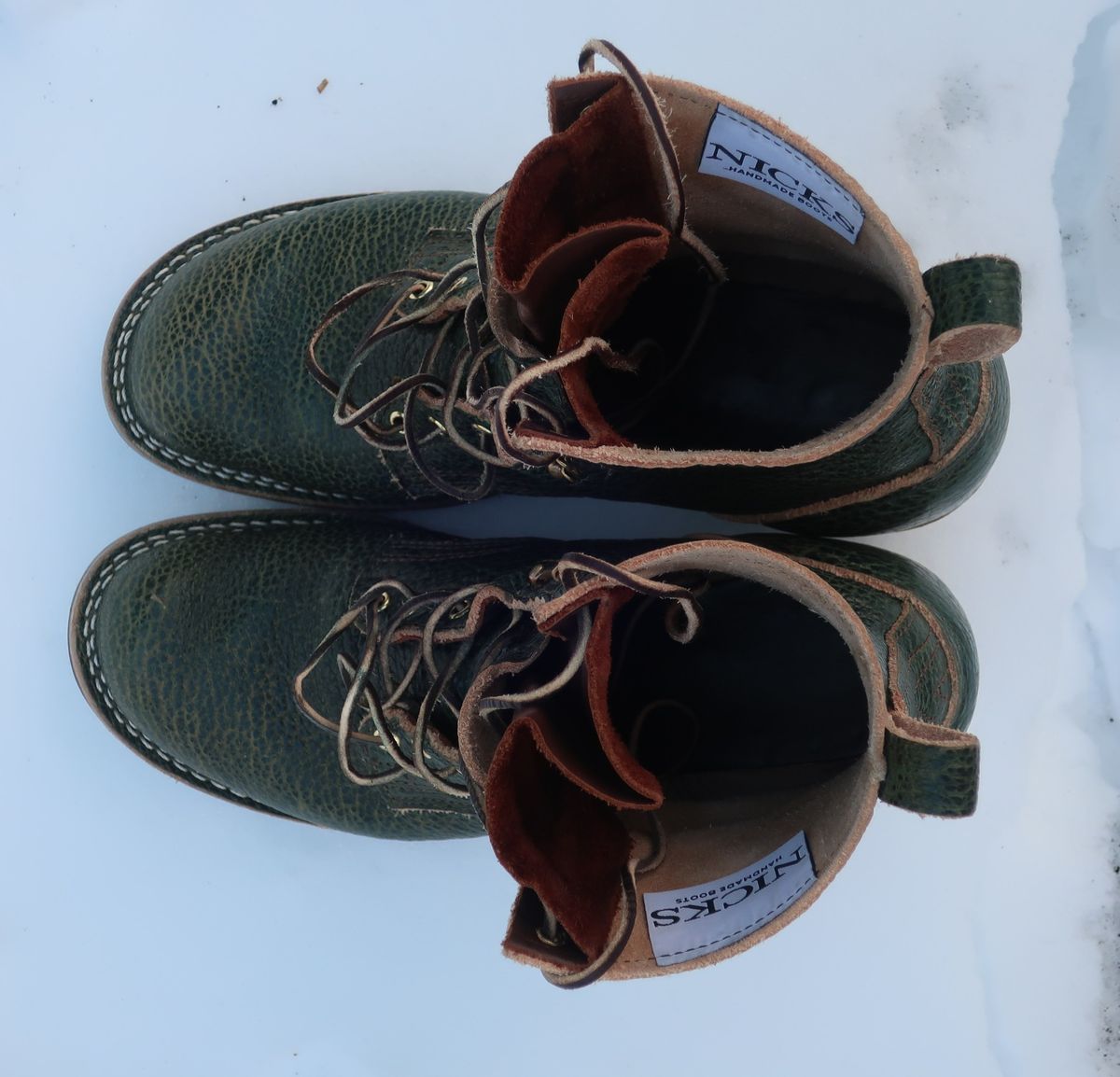 Photo by thetable123 on February 4, 2026 of the Nicks MTO in Horween Yellowstone Greener Pastures.