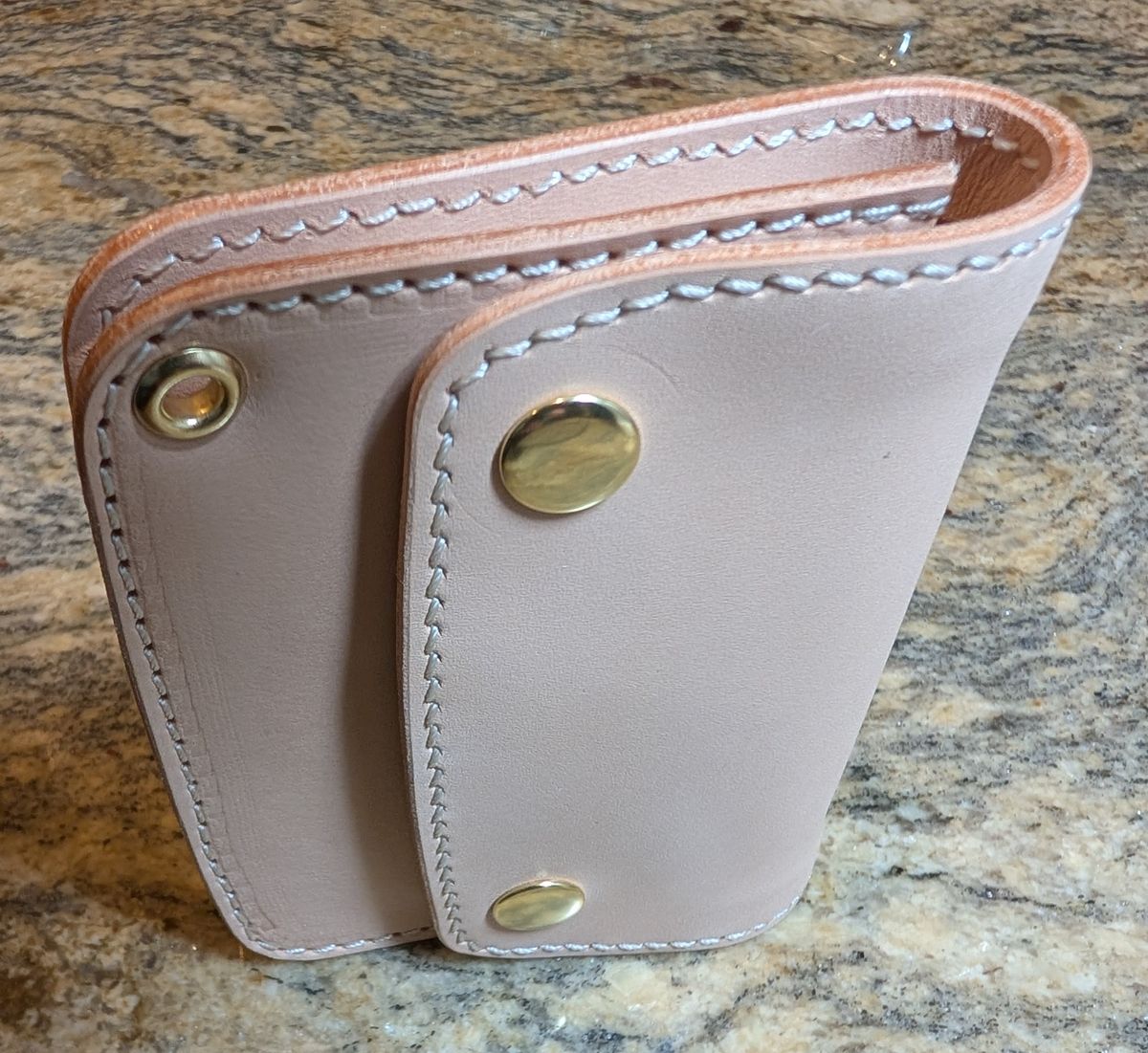 Photo by thetable123 on October 1, 2025 of the Nicks Mini Trucker Wallet in Wickett & Craig Natural Veg Tan.