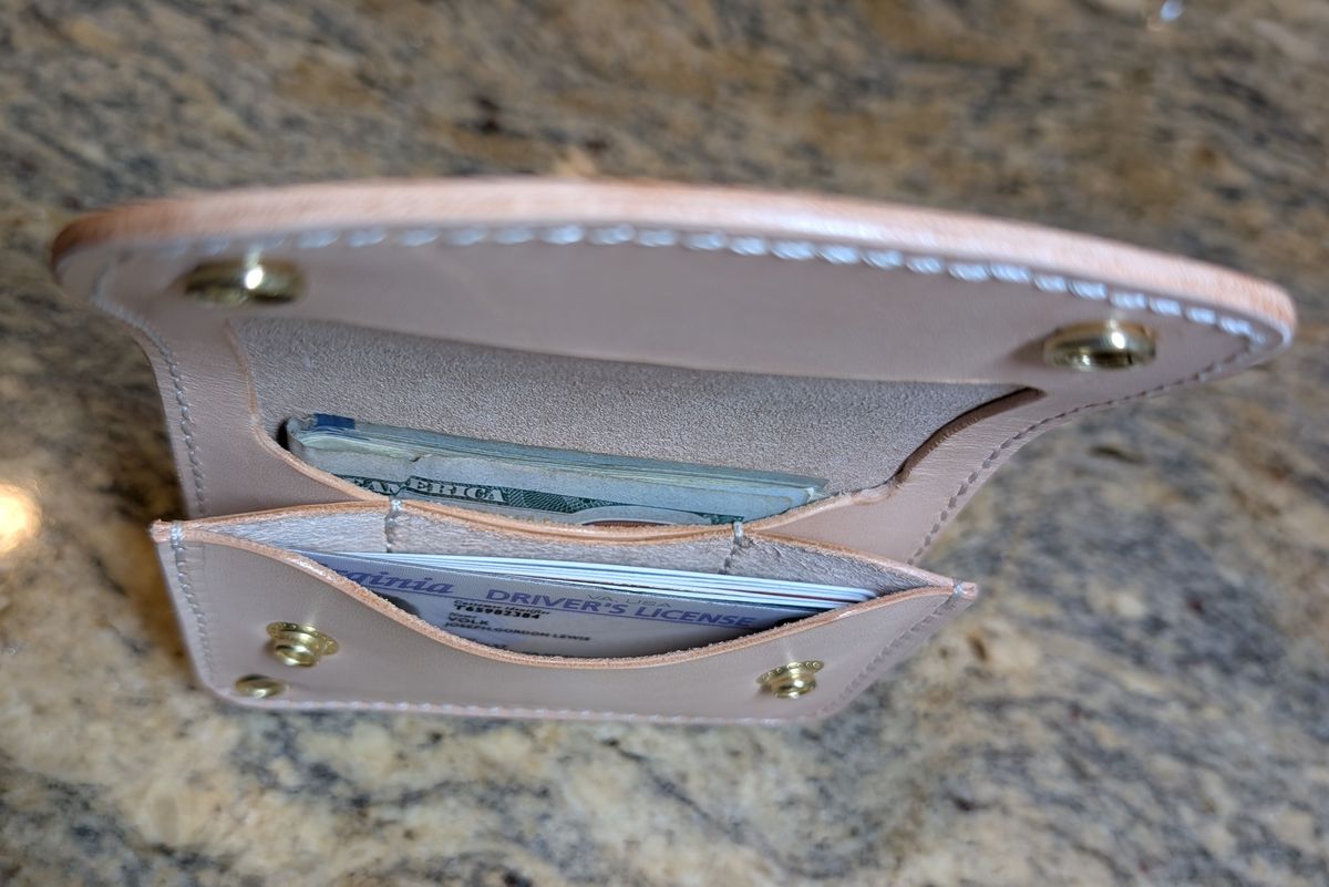 Photo by thetable123 on October 1, 2025 of the Nicks Mini Trucker Wallet in Wickett & Craig Natural Veg Tan.