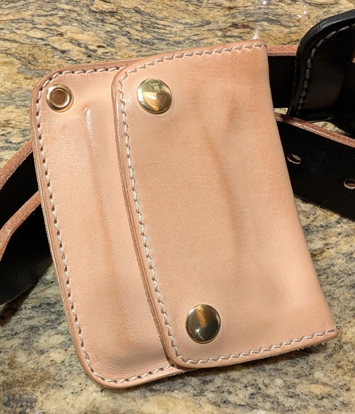 Photo by thetable123 on November 6, 2025 of the Nicks Mini Trucker Wallet in Wickett & Craig Natural Veg Tan.