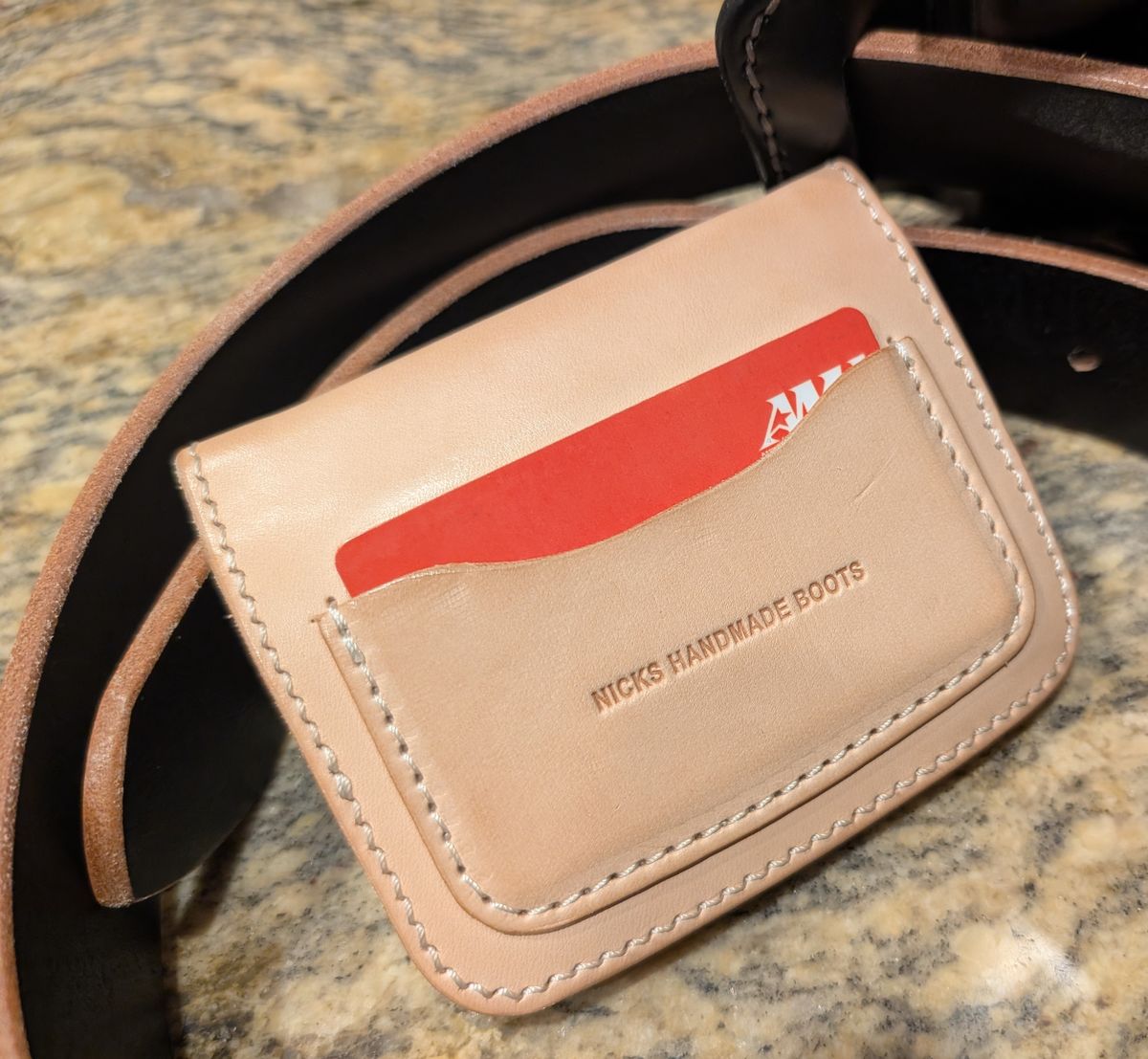 Photo by thetable123 on November 6, 2025 of the Nicks Mini Trucker Wallet in Wickett & Craig Natural Veg Tan.