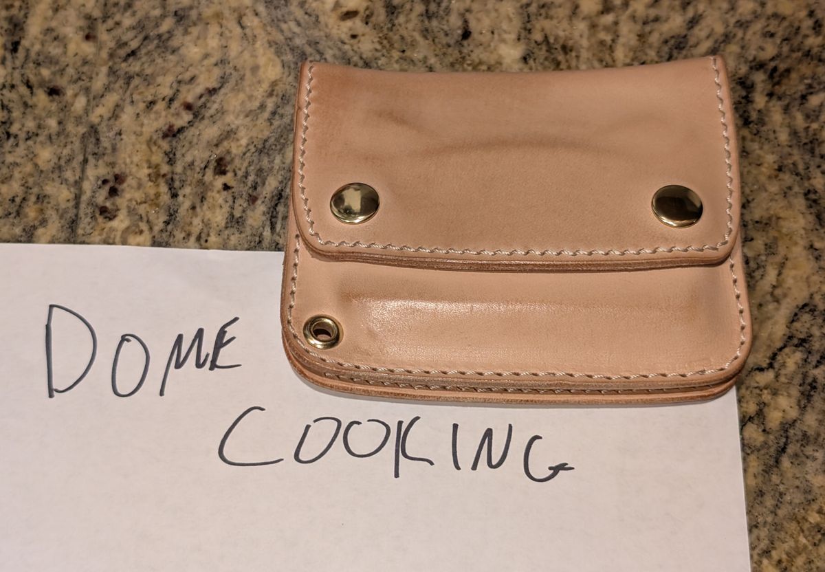 Photo by thetable123 on November 6, 2025 of the Nicks Mini Trucker Wallet in Wickett & Craig Natural Veg Tan.