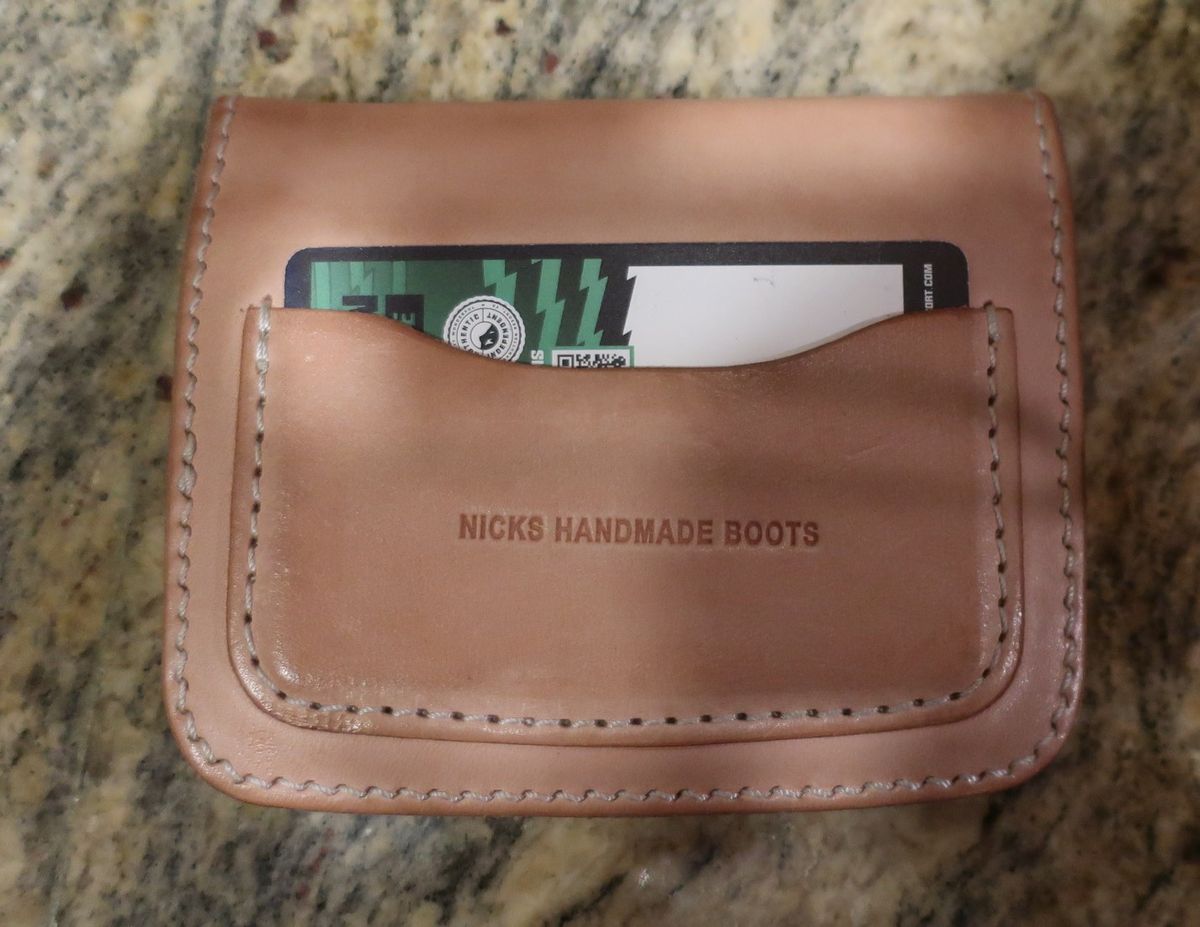 Photo by thetable123 on February 6, 2026 of the Nicks Mini Trucker Wallet in Wickett & Craig Natural Veg Tan.