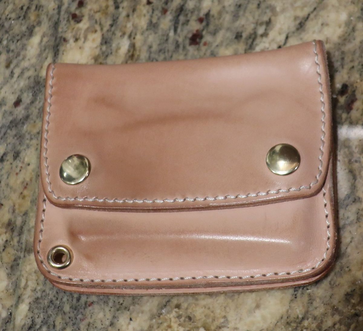 Photo by thetable123 on February 6, 2026 of the Nicks Mini Trucker Wallet in Wickett & Craig Natural Veg Tan.