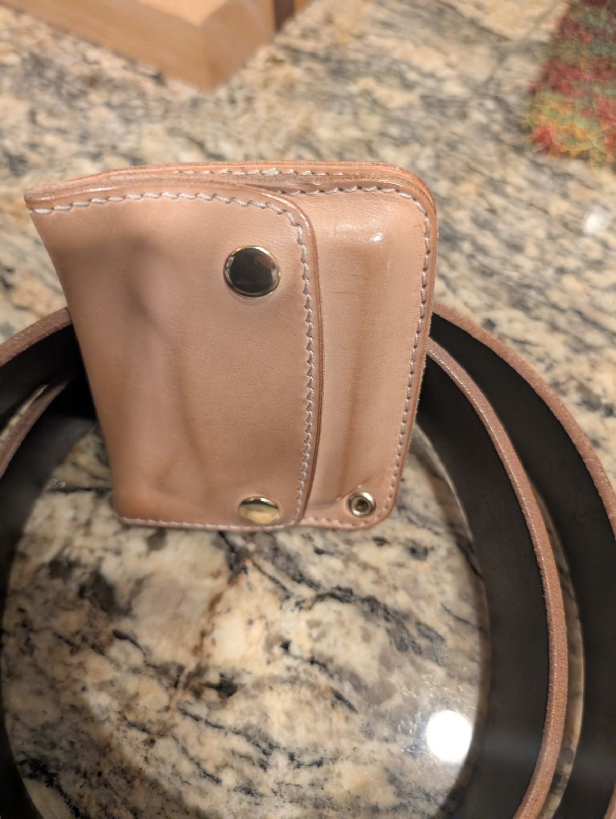 Photo by thetable123 on March 6, 2026 of the Nicks Mini Trucker Wallet in Wickett & Craig Natural Veg Tan.