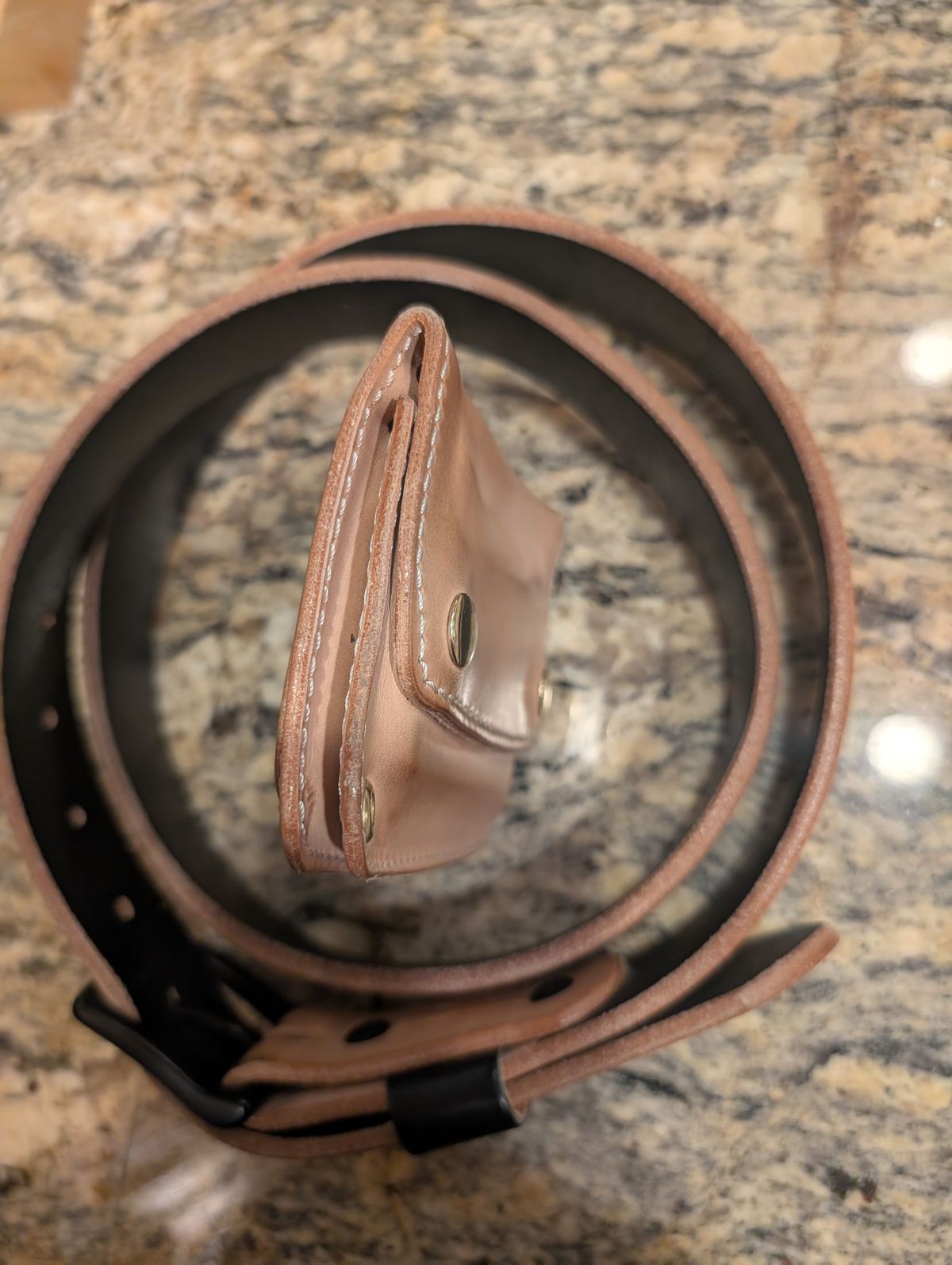 Photo by thetable123 on March 6, 2026 of the Nicks Mini Trucker Wallet in Wickett & Craig Natural Veg Tan.