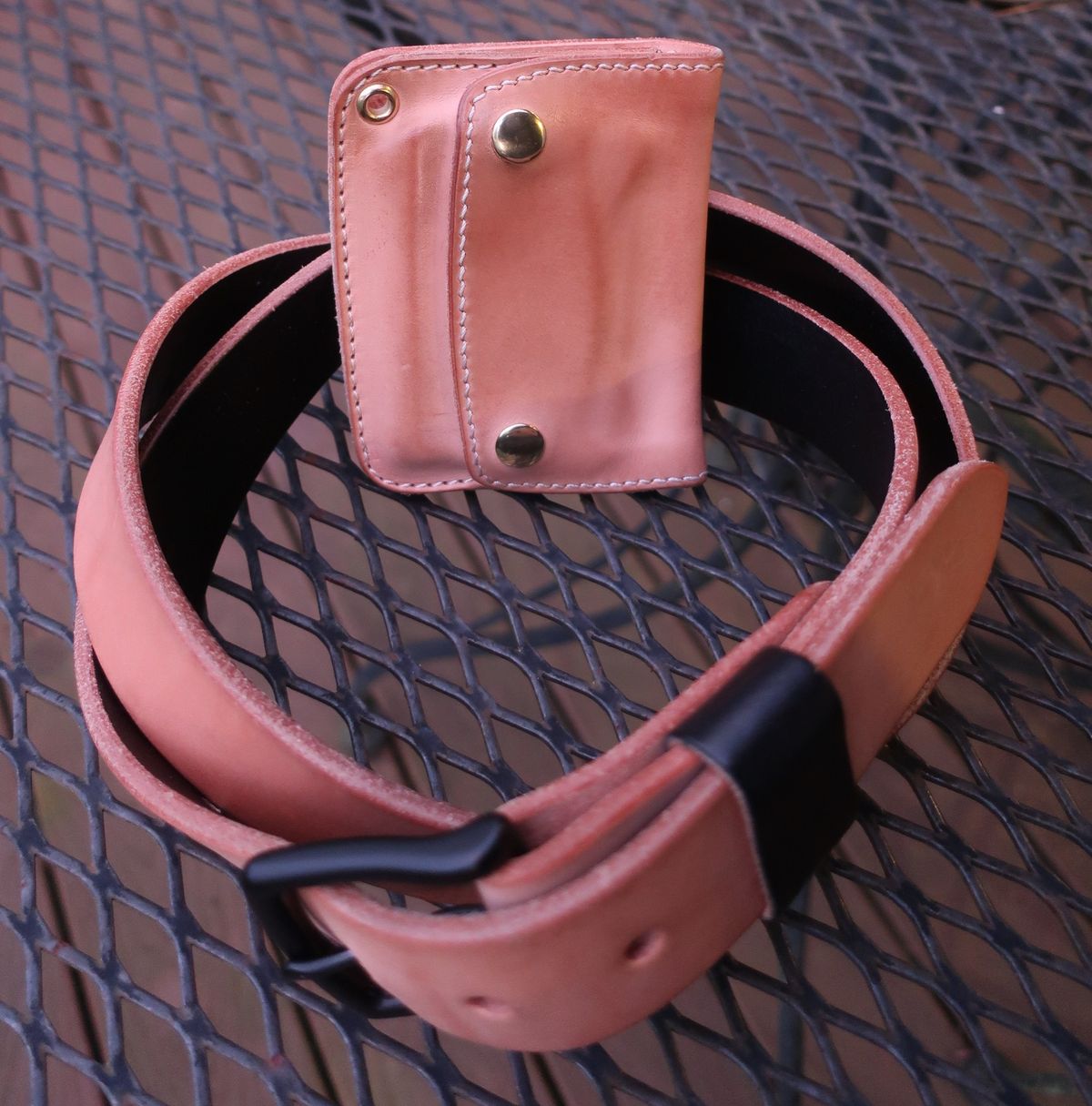 Photo by thetable123 on April 5, 2026 of the Nicks Mini Trucker Wallet in Wickett & Craig Natural Veg Tan.