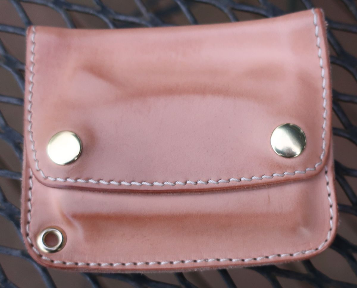 Photo by thetable123 on April 5, 2026 of the Nicks Mini Trucker Wallet in Wickett & Craig Natural Veg Tan.