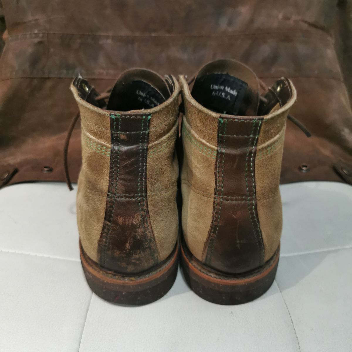Photo by walkaboot on October 1, 2025 of the Thorogood Portage in Horween Chrome Chromexcel Roughout.