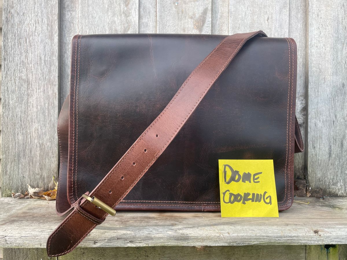 Photo by mrewest on November 3, 2025 of the levinson leather goods Dune Buffalo Leather Messenger Bag in Full Grain Buffalo Leather.