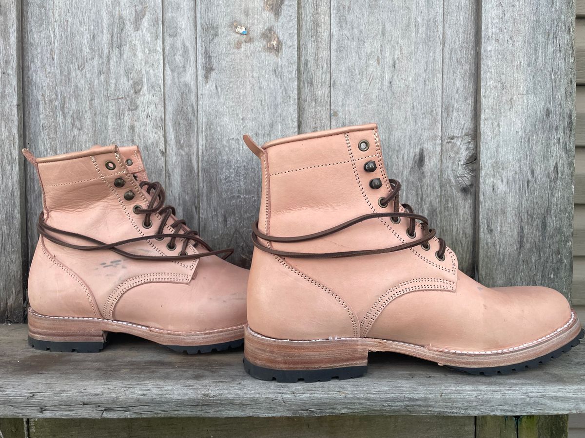 Photo by mrewest on October 1, 2025 of the Cordobes Type 1 Service Boot in Unknown Natural Veg Tan.