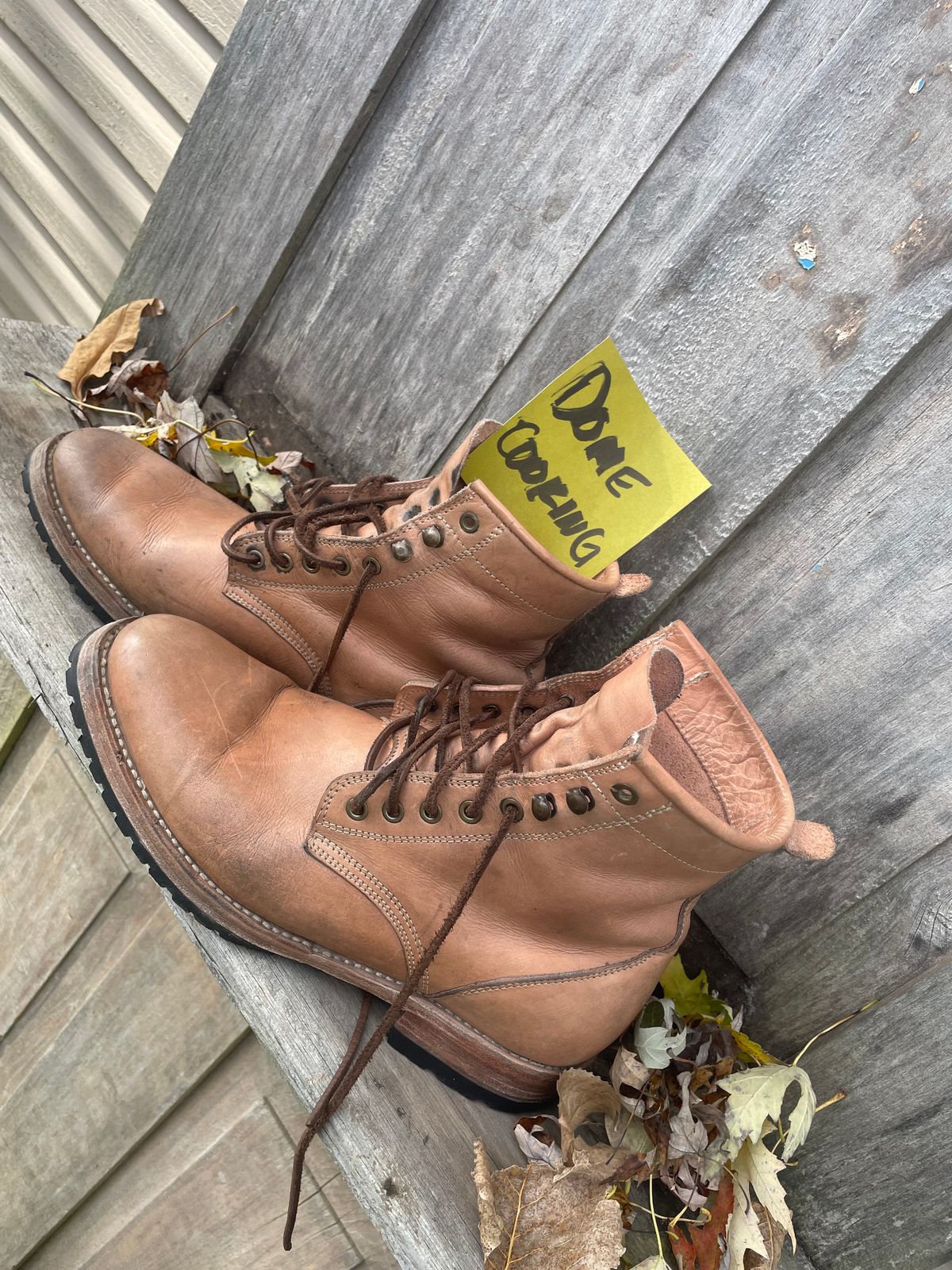 Photo by mrewest on November 3, 2025 of the Cordobes Type 1 Service Boot in Unknown Natural Veg Tan.
