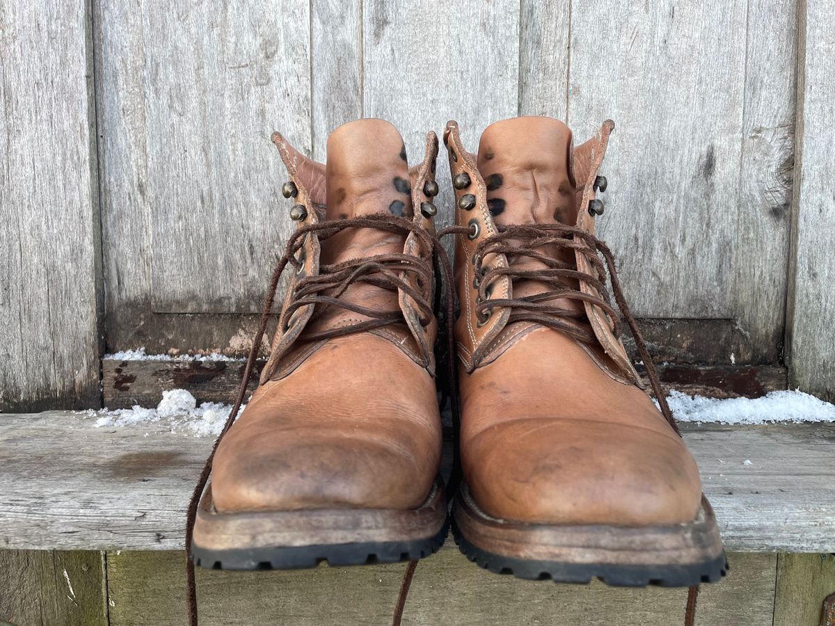Photo by mrewest on December 1, 2025 of the Cordobes Type 1 Service Boot in Unknown Natural Veg Tan.