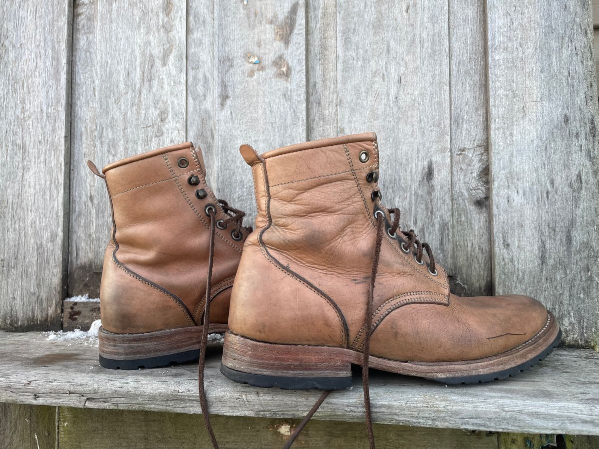 Photo by mrewest on December 1, 2025 of the Cordobes Type 1 Service Boot in Unknown Natural Veg Tan.