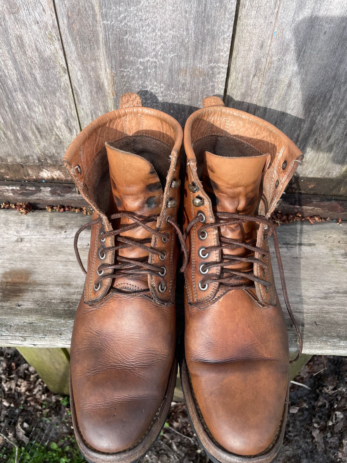Photo by mrewest on April 4, 2026 of the Cordobes Type 1 Service Boot in Unknown Natural Veg Tan.