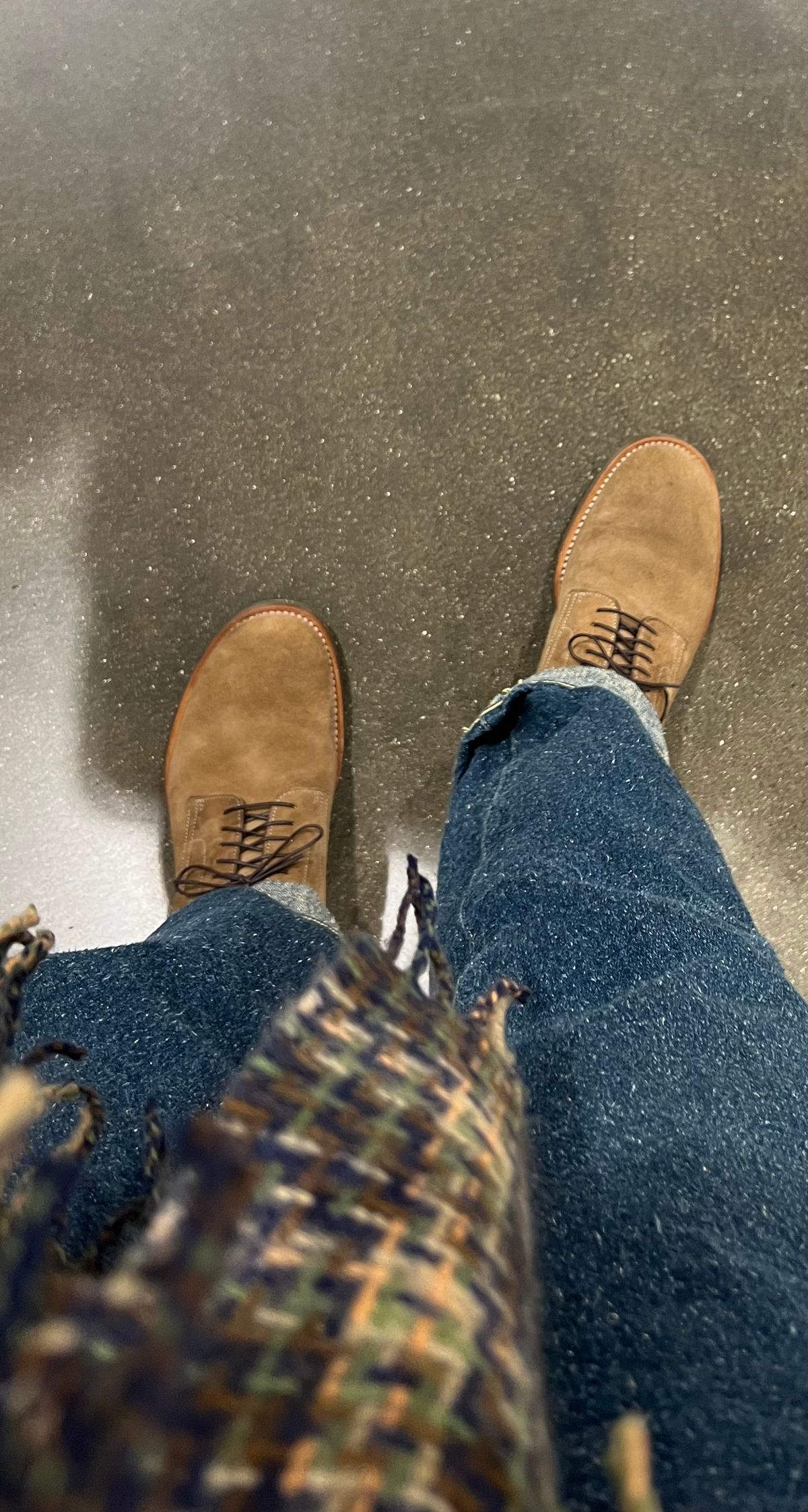 Photo by Tipples_and_drams on December 4, 2025 of the Johnny Works Suede Derby in Camel Suede.